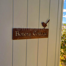 Load image into Gallery viewer, Corten Fairy Wren Property Sign