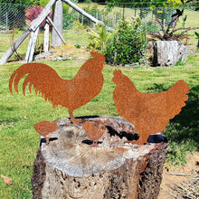 Load image into Gallery viewer, Chicken Family Garden Art Stakes