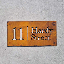 Load image into Gallery viewer, Corten Property Address Sign
