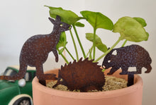 Load image into Gallery viewer, Wombat, Kangaroo &amp; Echidna Pot Plant Stake Set
