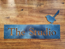Load image into Gallery viewer, Corten Fairy Wren Property Sign
