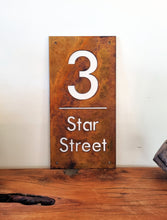 Load image into Gallery viewer, Corten Property Address Sign
