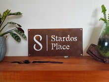 Load image into Gallery viewer, Corten Property Address Sign
