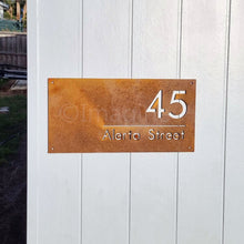 Load image into Gallery viewer, Corten Property Address / Business Logo Sign
