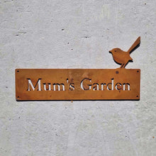 Load image into Gallery viewer, Corten Fairy Wren Property Sign
