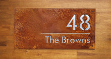Load image into Gallery viewer, Corten Property Address / Business Logo Sign
