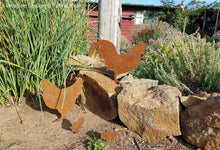 Load image into Gallery viewer, Chicken Family Garden Art Stakes

