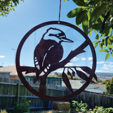 Load image into Gallery viewer, Hanging Corten Kookaburra Decoration

