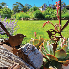 Load image into Gallery viewer, Fairy Wren Pair Garden Stake Ornaments
